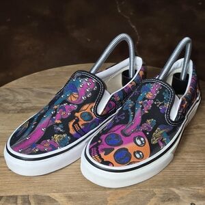 VANS Trippy Drip Skulls & Mushrooms Classic Slip-On Sneakers Women’s 7
